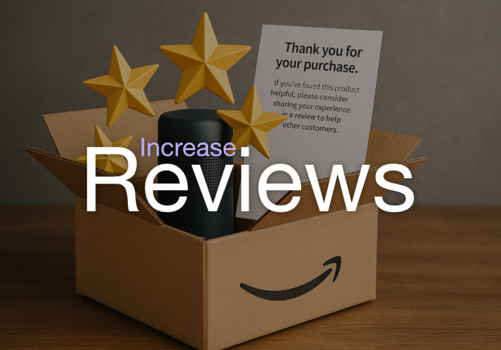 An Amazon package with reviews