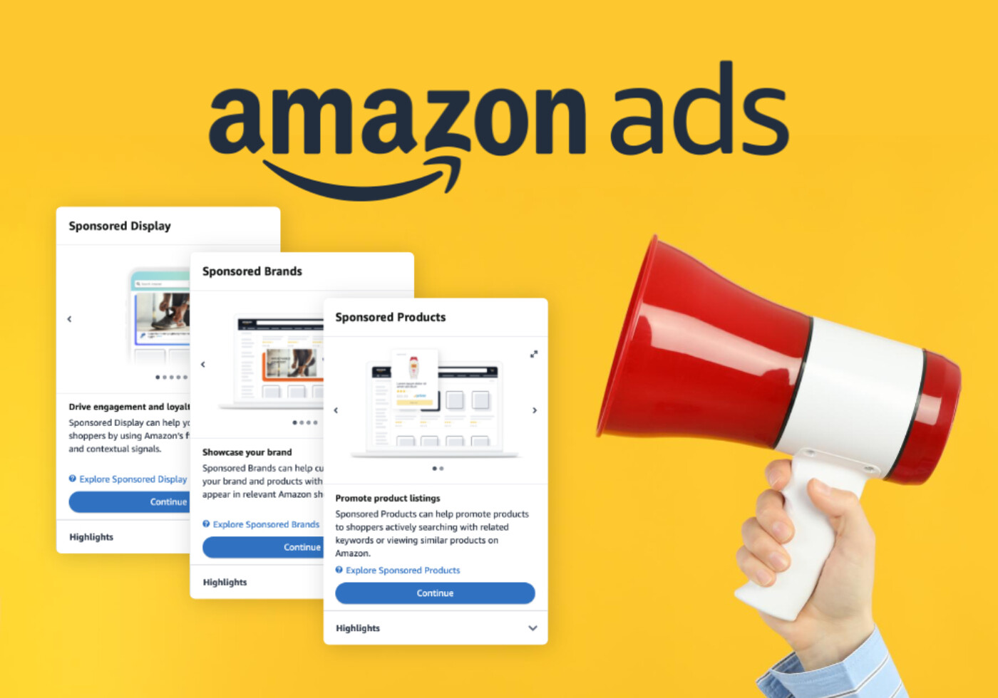 Amazon ads logo with megaphone